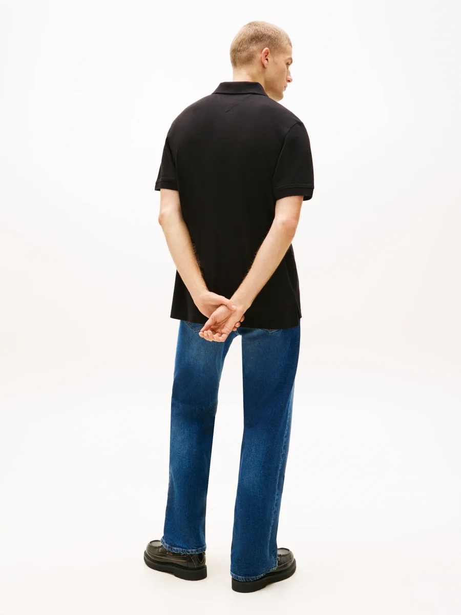 POLO REGULAR NERA TOMMY JEANS CON LOGO DA UOMO - immagine 4