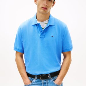 POLO REGULAR CELESTE TOMMY JEANS CON LOGO DA UOMO