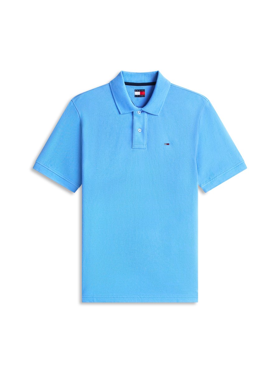 POLO REGULAR CELESTE TOMMY JEANS CON LOGO DA UOMO - immagine 3