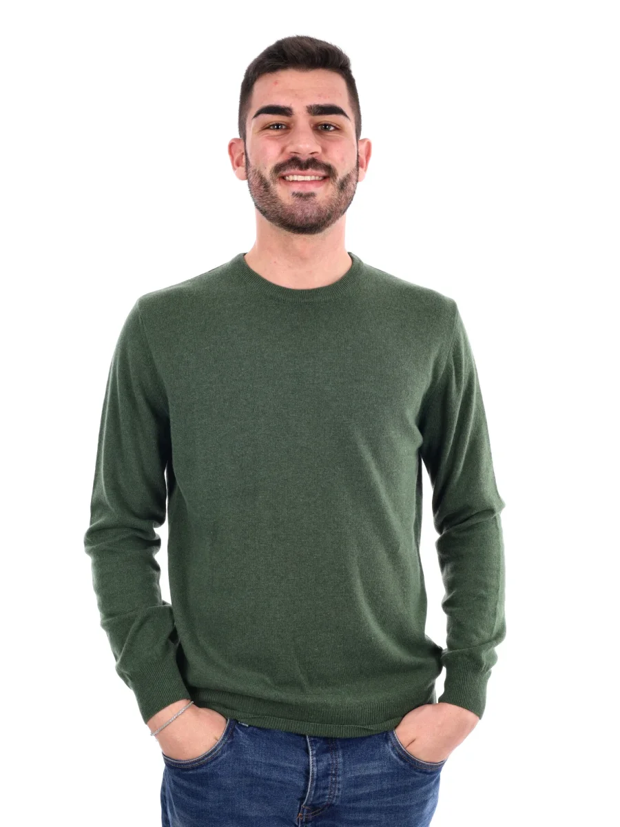 MAGLIA GIROCOLLO FB DA UOMO VERDE