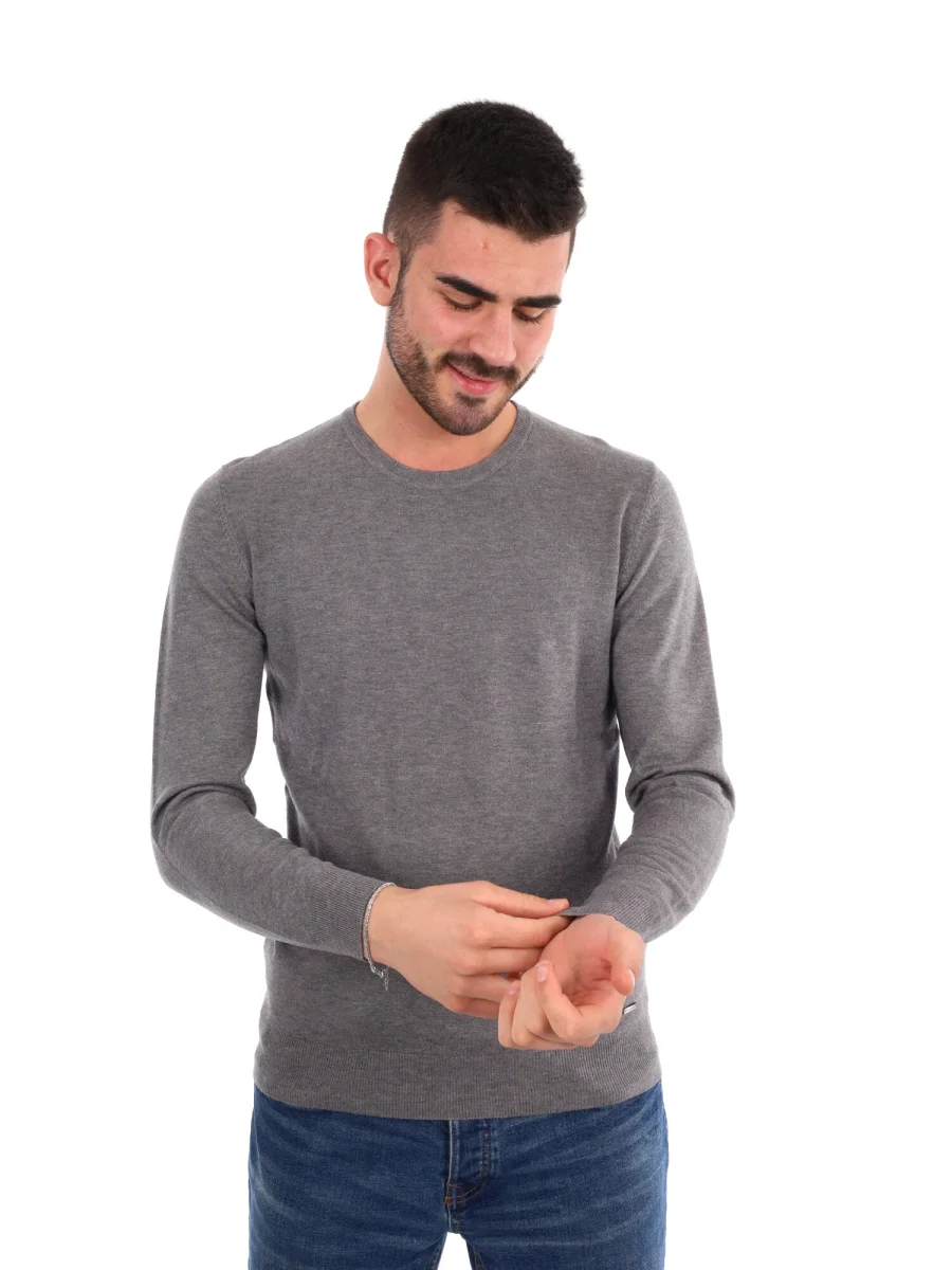 MAGLIA GIROCOLLO GIANNI LUPO DA UOMO GRIGIO SCURO - immagine 2