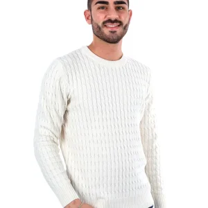 MAGLIONE GIROCOLLO GIANNI LUPO DA UOMO BIANCO