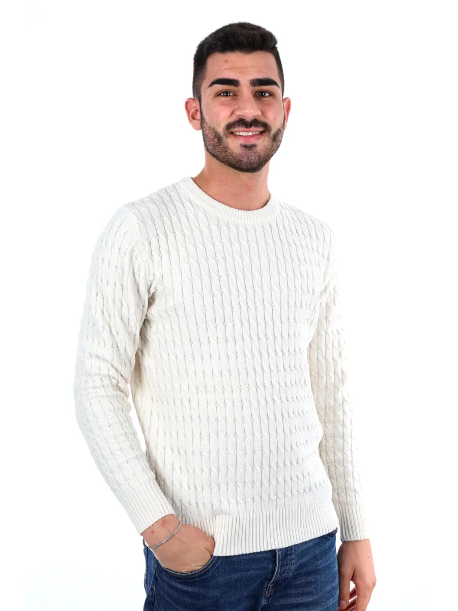 MAGLIONE GIROCOLLO GIANNI LUPO DA UOMO BIANCO - immagine 2
