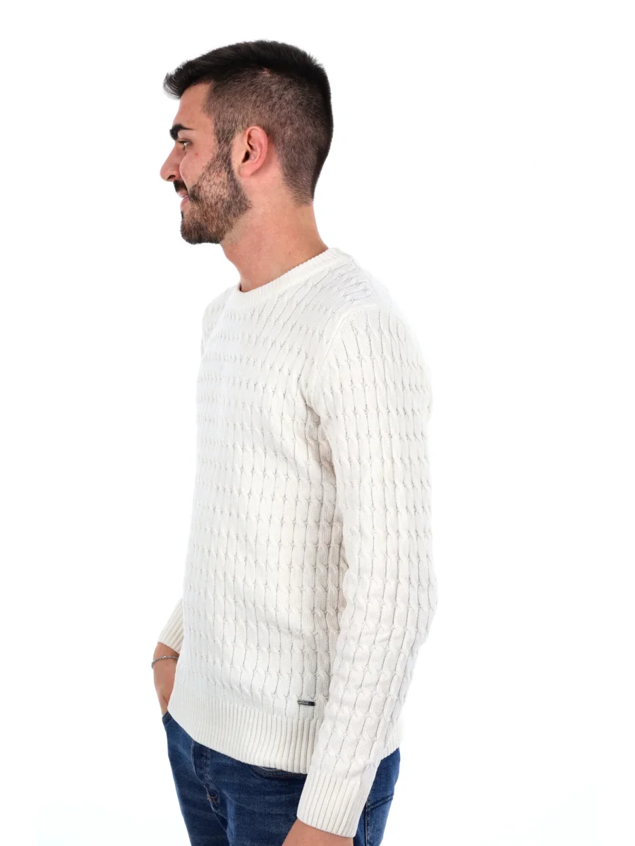 MAGLIONE GIROCOLLO GIANNI LUPO DA UOMO BIANCO - immagine 4