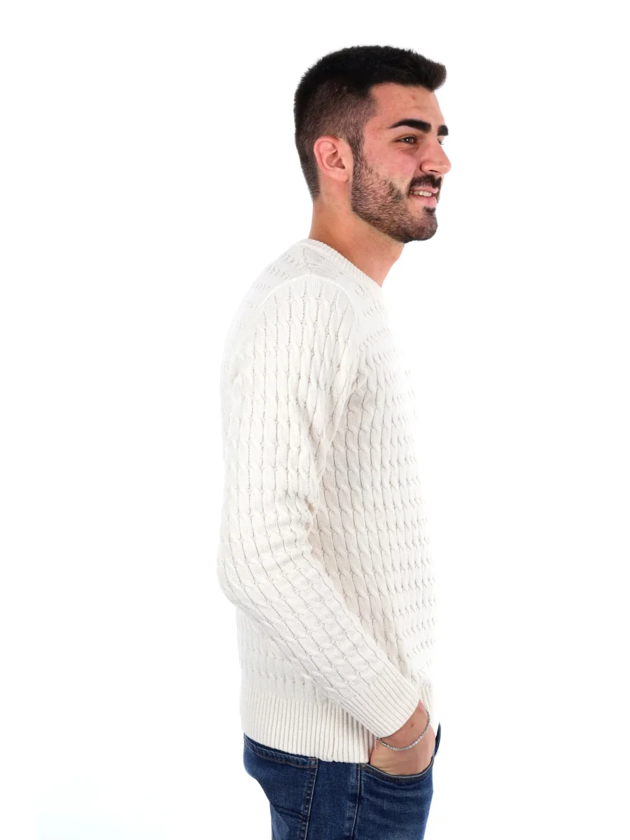 MAGLIONE GIROCOLLO GIANNI LUPO DA UOMO BIANCO - immagine 9