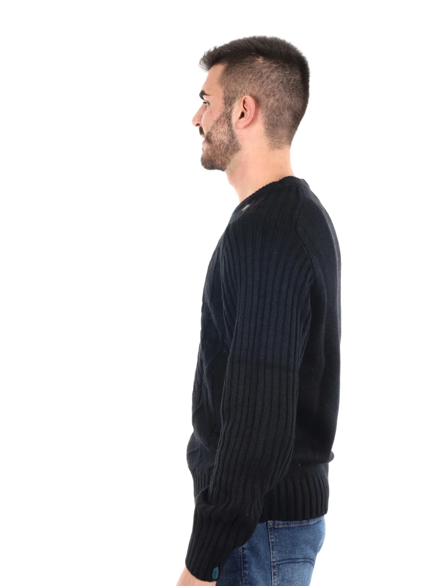 MAGLIOENE GIROCOLLO GIANNI LUPO DA UOMO NERO - immagine 4