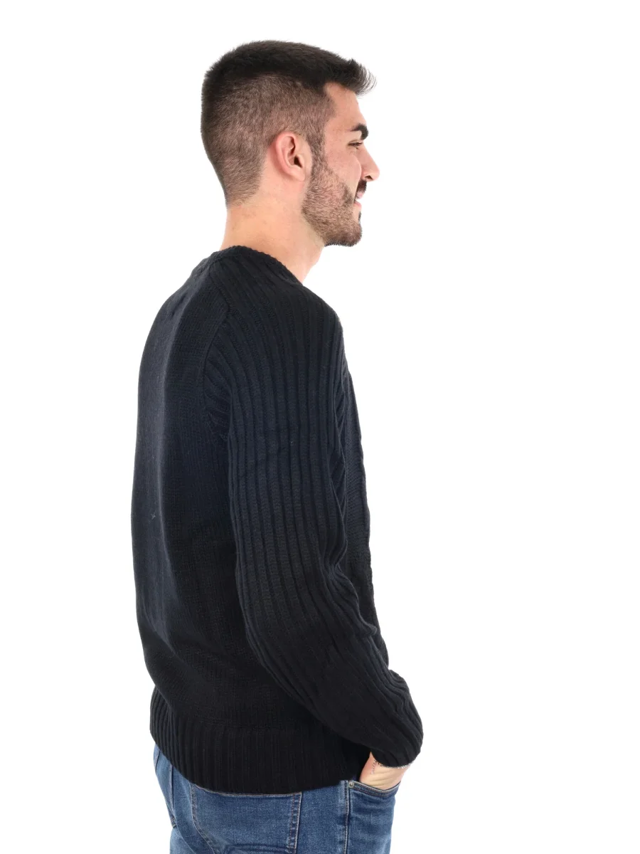 MAGLIOENE GIROCOLLO GIANNI LUPO DA UOMO NERO - immagine 7