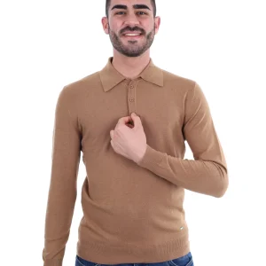 POLO MANICA LUNGA GIANNI LUPO DA UOMO BISCOTTO