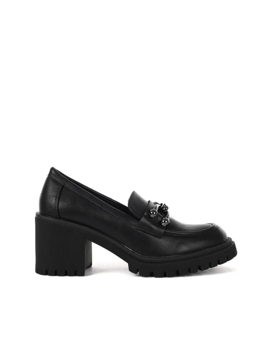 MOCASSINO CON TACCO A BLOCCO CLYO' DA DONNA NERO - immagine 2