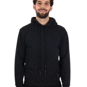 FELPA MONOGRAM ALL OVER ICON DA UOMO NERO