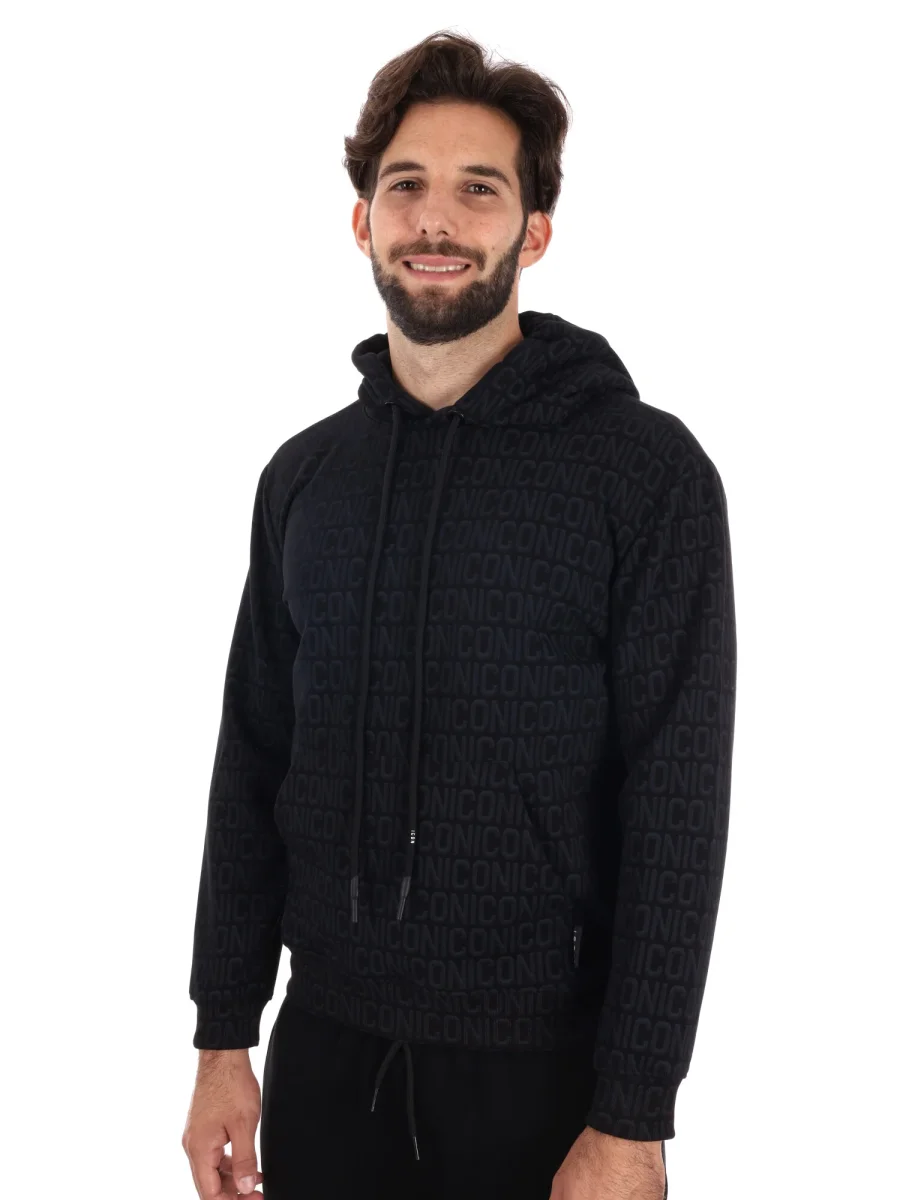 FELPA MONOGRAM ALL OVER ICON DA UOMO NERO - immagine 3
