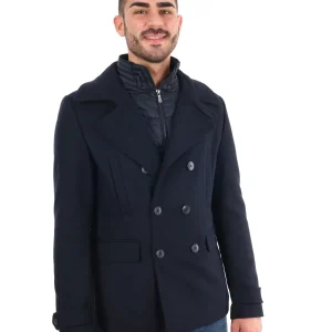 CAPPOTTO DOPPIO PETTO CON FITNO GILET YES ZEE DA UOMO BLU