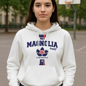 FELPA CON CAPPUCCIO MAGNOLIA BASKET UNISEX BIANCO