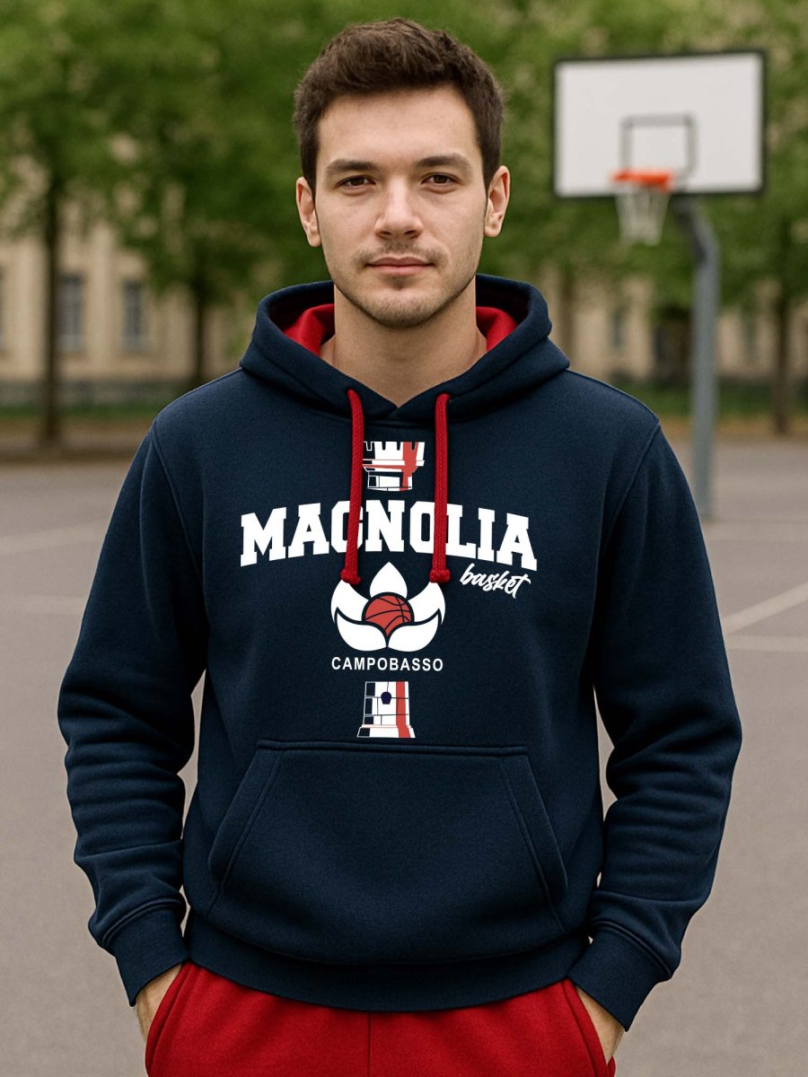 FELPA CON CAPPUCCIO MAGNOLIA BASKET UNISEX BICOLORE - immagine 2