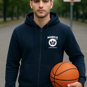 FELPA CON ZIP MAGNOLIA BASKET UNISEX BLU