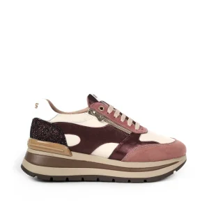 SNEAKERS CON ZEPPA GOLDEN KEYS DONNA CREMA-ROSA