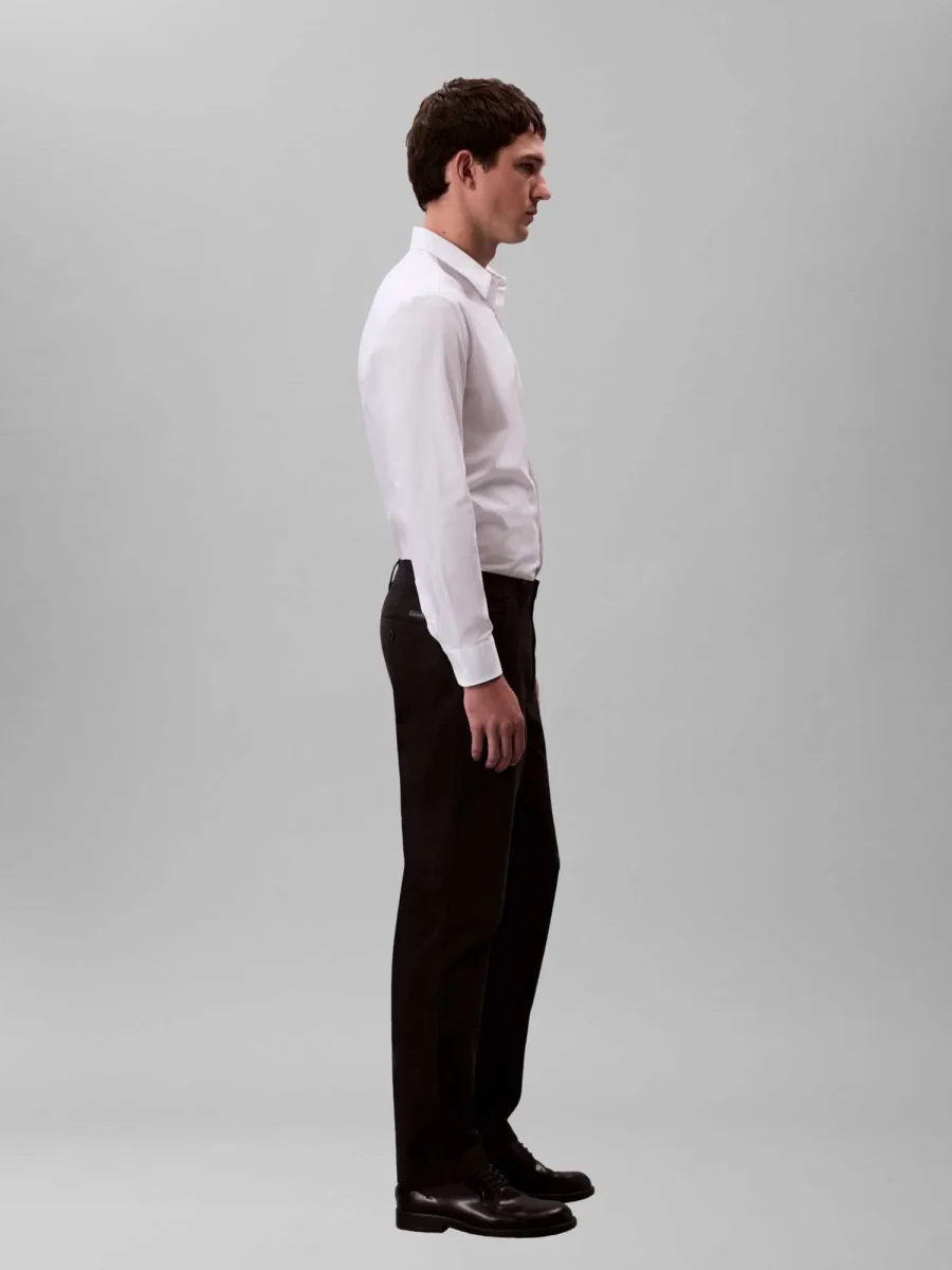 PANTALONE NERO CALVIN KLEIN SLIM CHINO DA UOMO - immagine 3