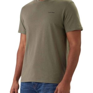 T-SHIRT VERDE CALVIN KEIN MICRO LOGO DA UOMO