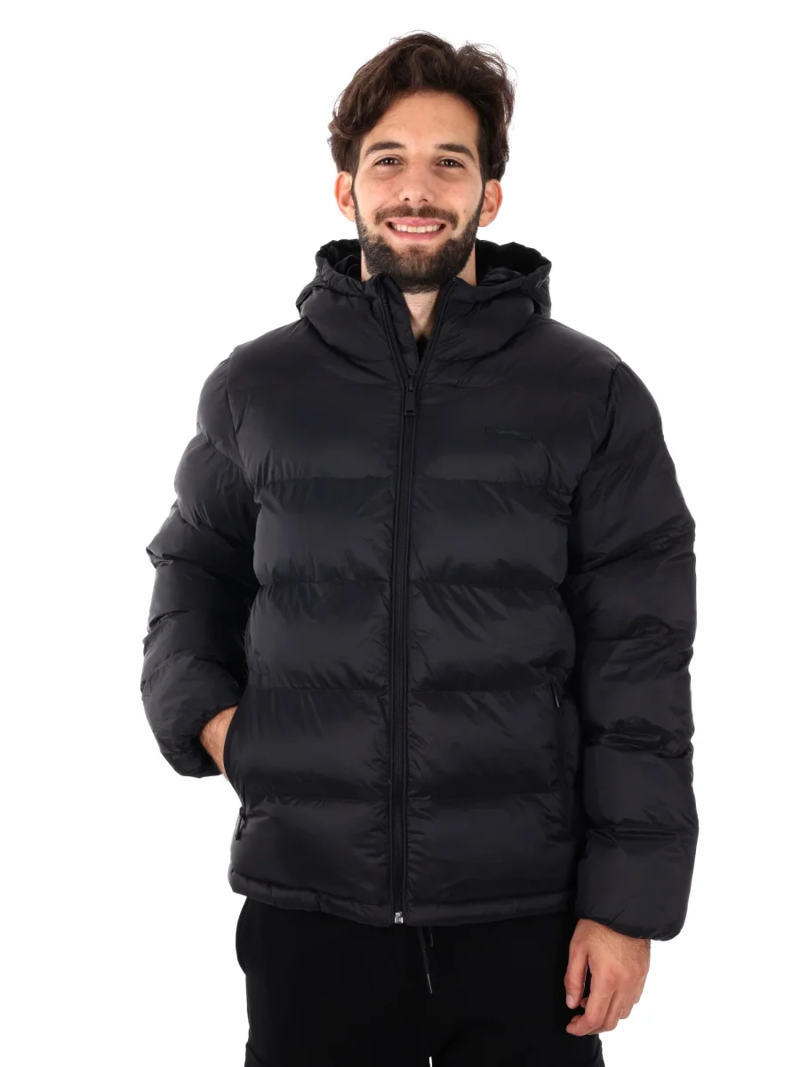 GIUBBINO IMBOTTITO CON CAPPUCCIO CALVIN KLEIN JEANS DA UOMO NERO