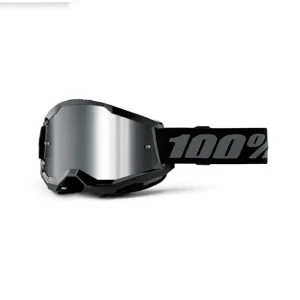 MASCHERA 100% STRATA 2 BLACK - LENTE A SPECCHIO ARGENTO