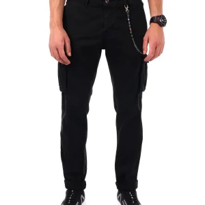 PANTALONE MOVIOLA CARGO+CATENA FB DA UOMO NERO