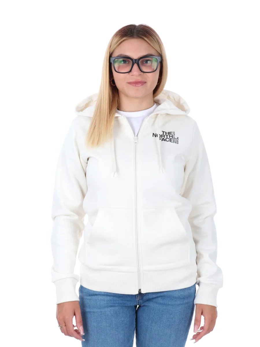 FELPA FULL ZIP E CAPPUCCIO THE NORTH FACE DA DONNA PANNA
