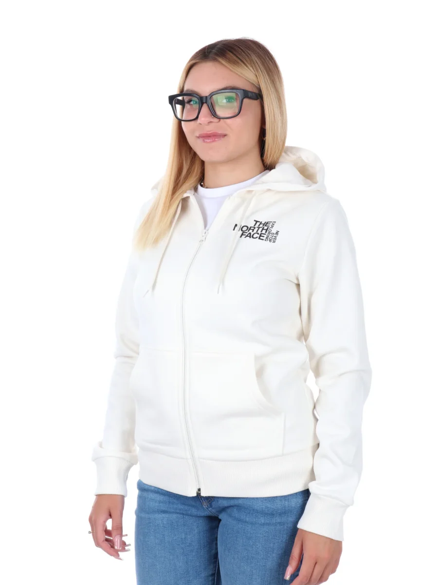 FELPA FULL ZIP E CAPPUCCIO THE NORTH FACE DA DONNA PANNA - immagine 3
