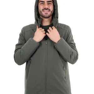 GIACCONE SOFT SHELL CON CAPPUCCIO YES ZEE DA UOMO VERDE MILITARE
