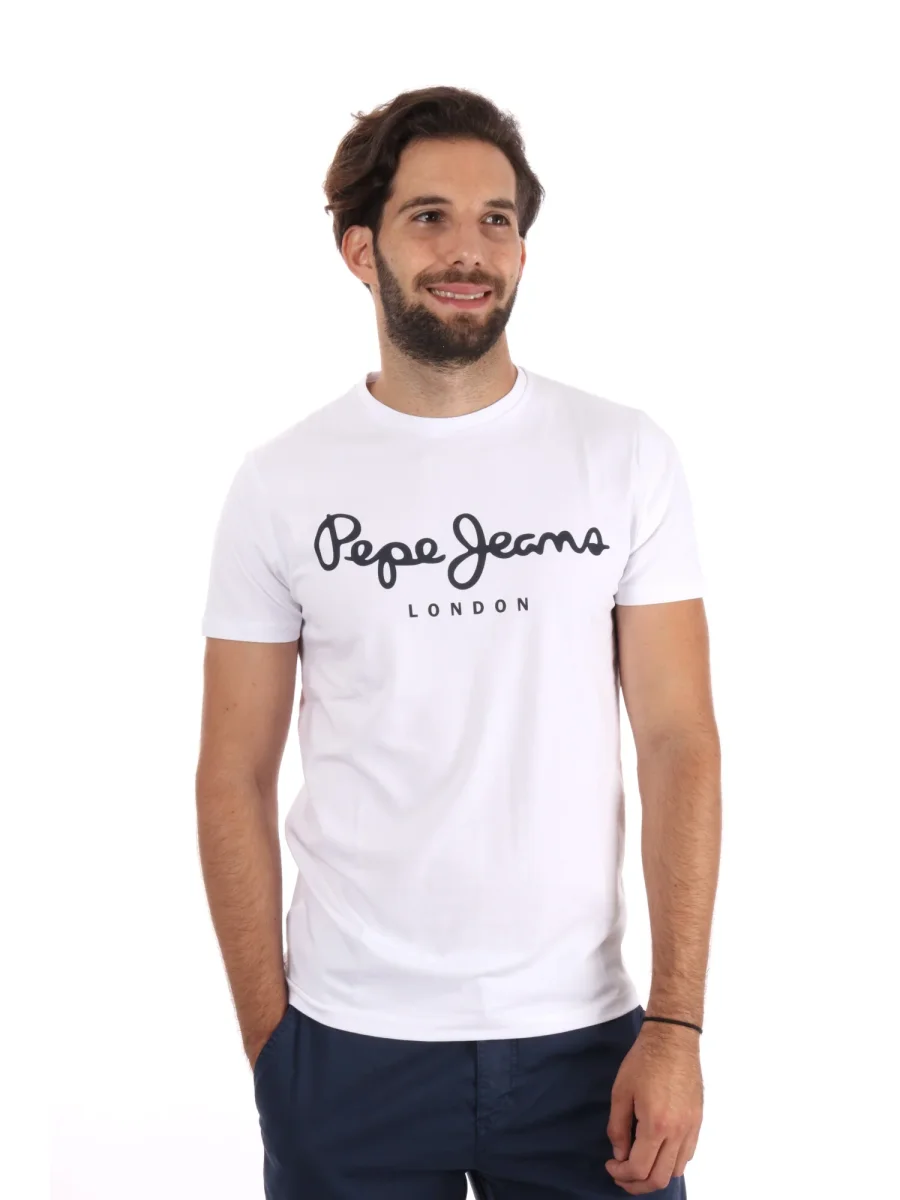 T-SHIRT SLIM FIT CON LOGO PEPE JEANS DA UOMO BIANCO - immagine 2