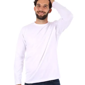 MAGLIA A MANICHE LUNGHE FB DA UOMO BIANCO