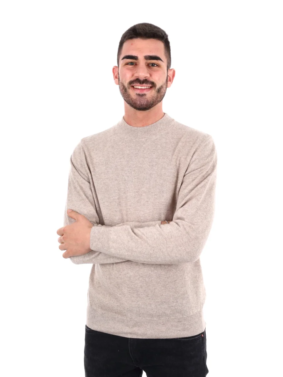 MAGLIA REFLEX GIROCOLLO FB DA UOMO BEIGE - immagine 2