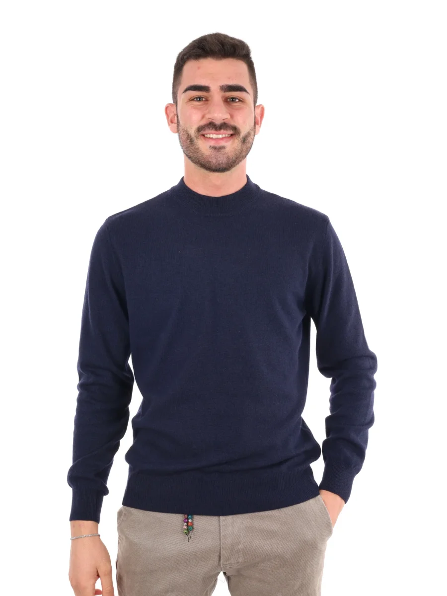 MAGLIA REFLEX GIROCOLLO FB DA UOMO BLU - immagine 2