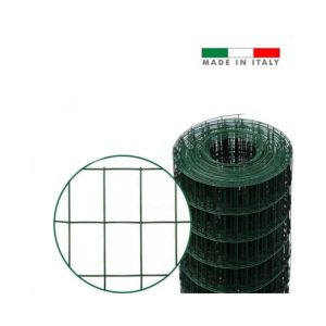 RETE RECINZIONE ZINCATA PLASTIFICATA PVC MAGLIA 50X75 mm  ROTOLO 25 MT altezza 100-125-150-175-200 cm