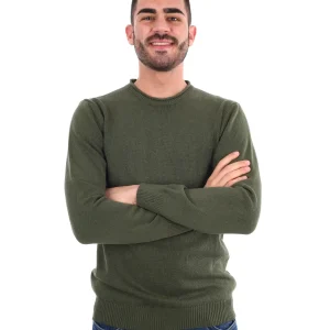 MAGLIA STONE GIROCOLLO FB DA UOMO VERDE MILITARE