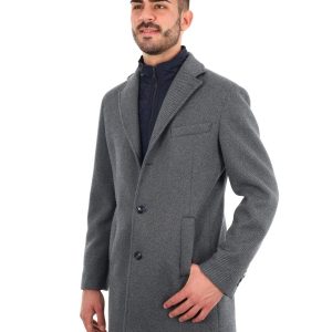 CAPPOTTO CON COLLO GILET FB DA UOMO GRIGIO