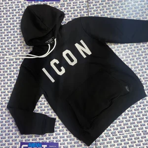 FELPA CON CAPPUCCIO CON LOGO GRANDE ICON